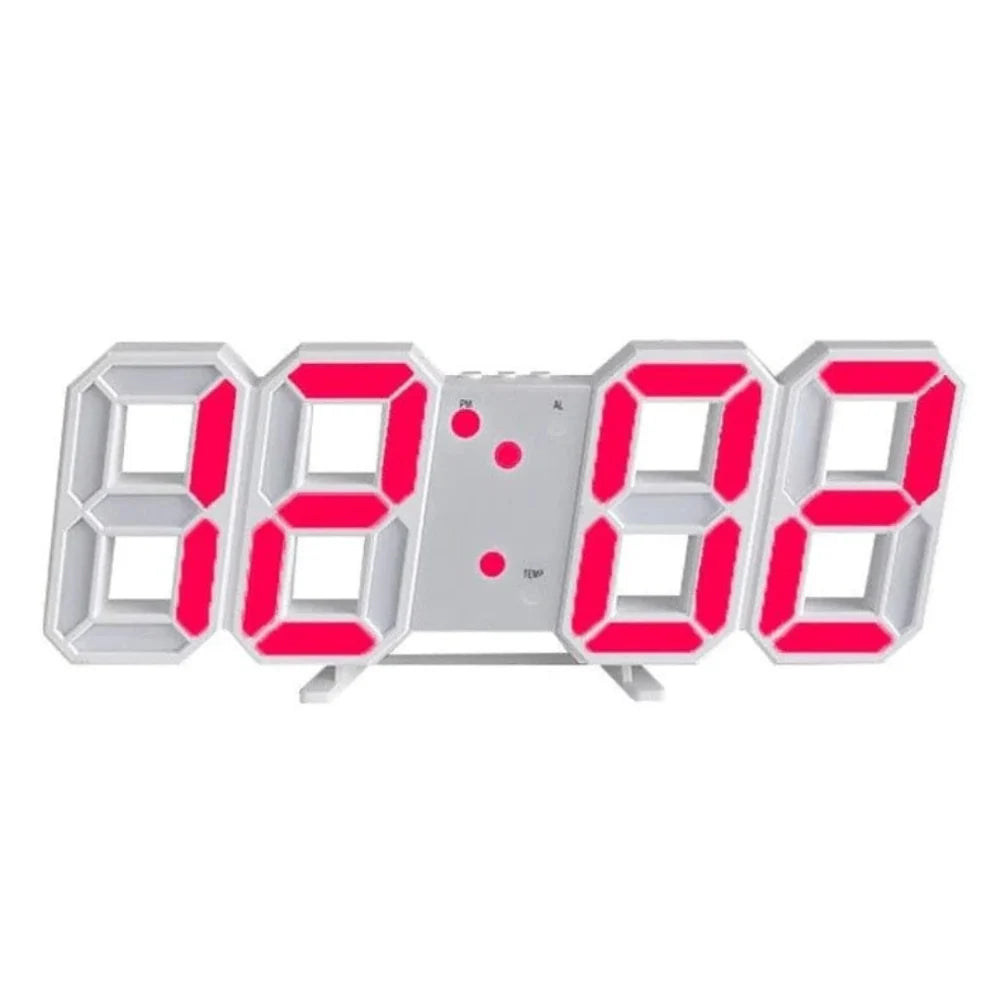 Digital Wall Clock | 3D LED Digits & Dimmable Night Mode | Wall Or Desk