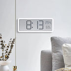 Digital Wall Clock | Large LED Time & Climate Display | Battery Powered