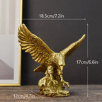Eagle Figurine | Gold Resin | Feng Shui Decor