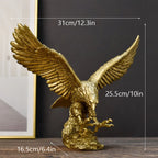 Eagle Figurine | Gold Resin | Feng Shui Decor
