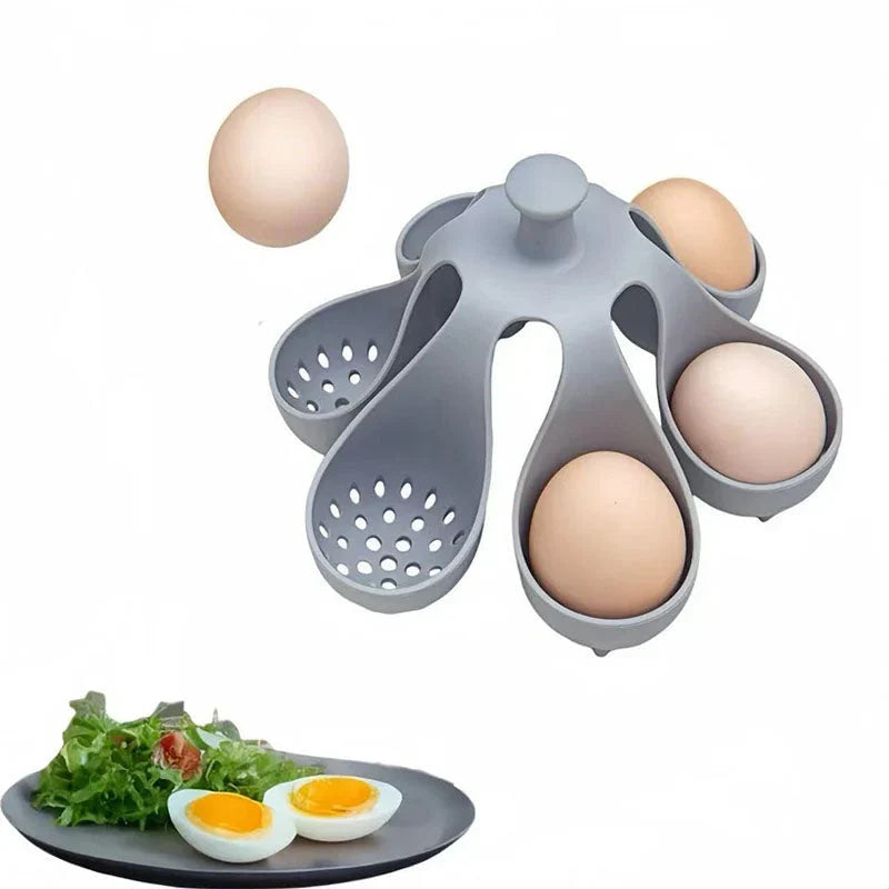 Egg Cooker | Silicone & Heat-Resistant Handle | Holds Up to 6 Eggs