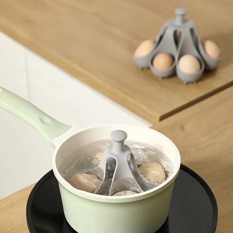 Egg Cooker | Silicone & Heat-Resistant Handle | Holds Up to 6 Eggs