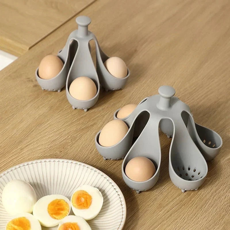 Egg Cooker | Silicone & Heat-Resistant Handle | Holds Up to 6 Eggs