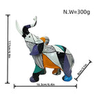 Elephant Figurine | Colorful Hand-Painted Geometric Design & Resin