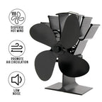 Fireplace Fan | Heat-Powered & Quiet | 4-Blade Design