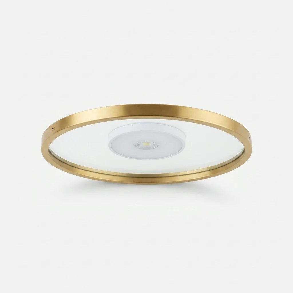 Floating Wall Shelf | Built-In LED & Battery-Powered | Gold Finish