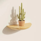 Floating Wall Shelf | Half-Round Natural Wood