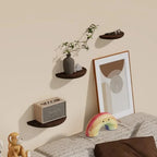 Floating Wall Shelf | Half-Round Natural Wood