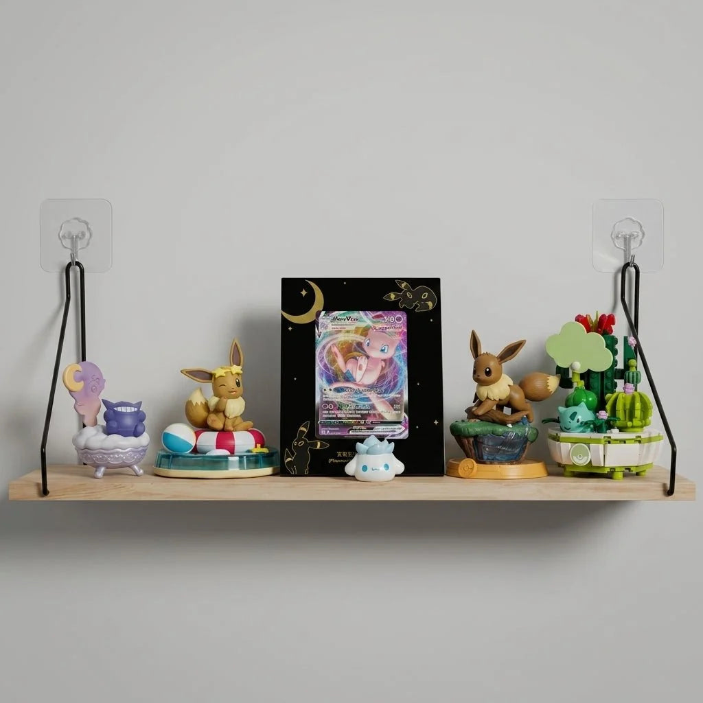 Floating Wall Shelf | Natural Wood & Angled Bracket | Space-Saving