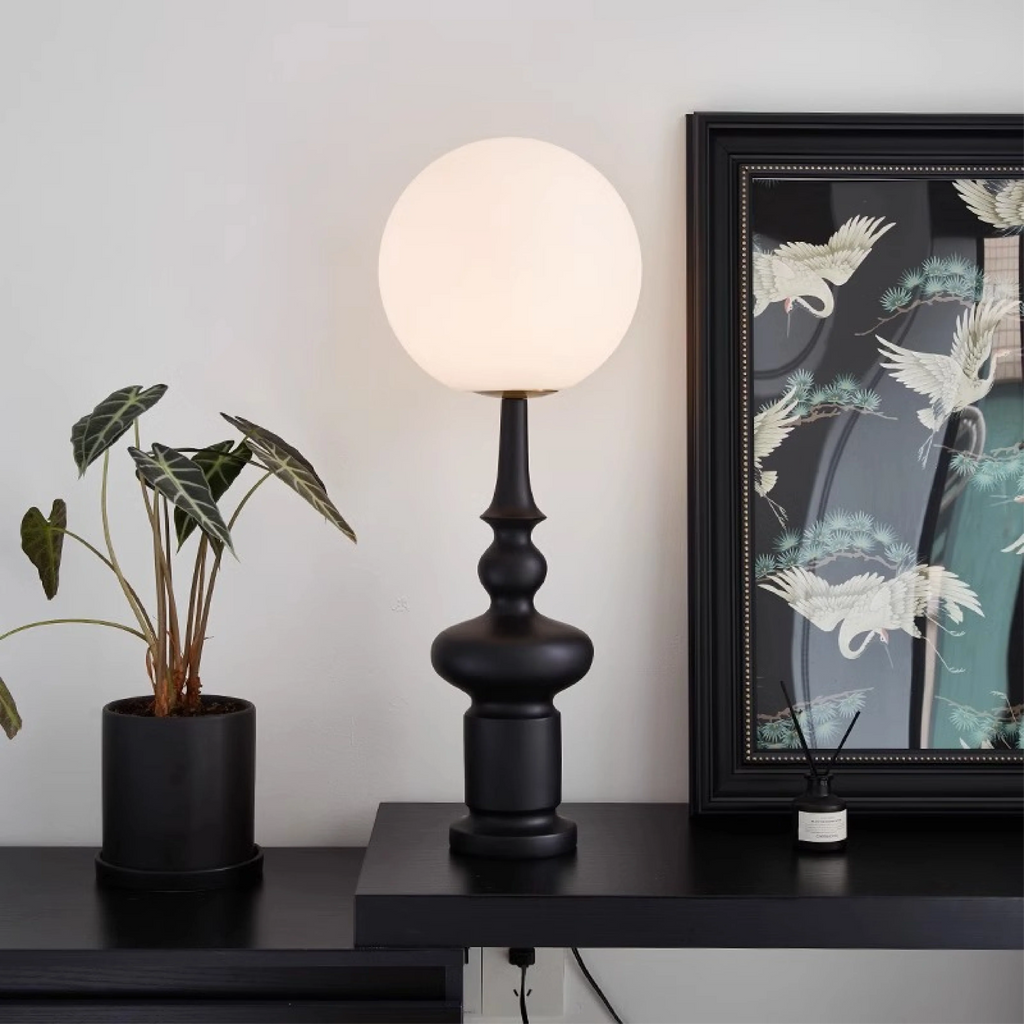 Floor Lamp | Bauhaus Sculptural Design & Glass Globe | 136 cm