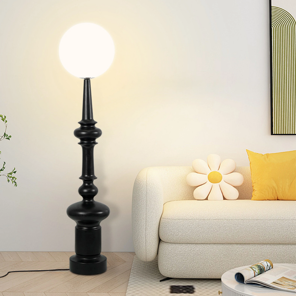 Floor Lamp | Bauhaus Sculptural Design & Glass Globe | 136 cm