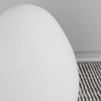 Floor Lamp | Egg-Shaped Sculptural LED & Molded Shell | Weighted Base