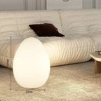 Floor Lamp | Egg-Shaped Sculptural LED & Molded Shell | Weighted Base