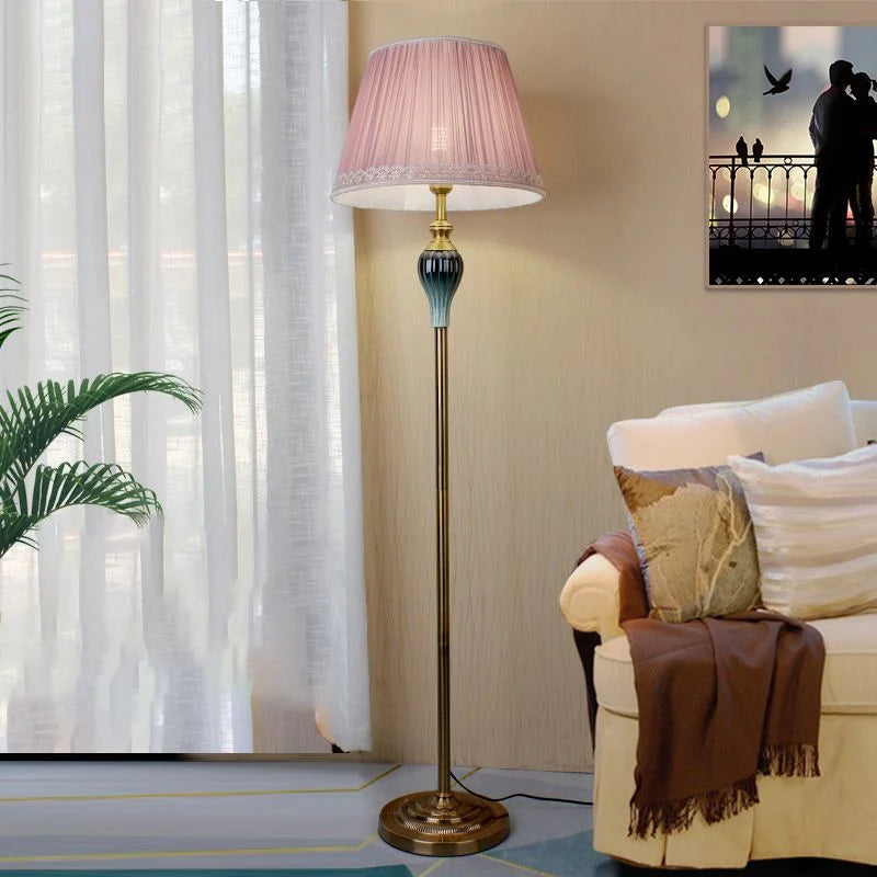 Floor Lamp | Fabric Shade & Metal Base | 5 Colours