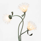 Floor Lamp | Floral Sculptural Design & Green Matte Metal