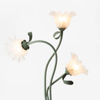 Floor Lamp | Floral Sculptural Design & Green Matte Metal
