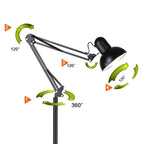 Floor Lamp | Folding Adjustable Metal Frame & Iron Shade | 5 Colours