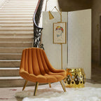 Floor Lamp | Gold Frame & White Marble Base | Art Display Lighting