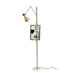 Floor Lamp | Gold Frame & White Marble Base | Art Display Lighting