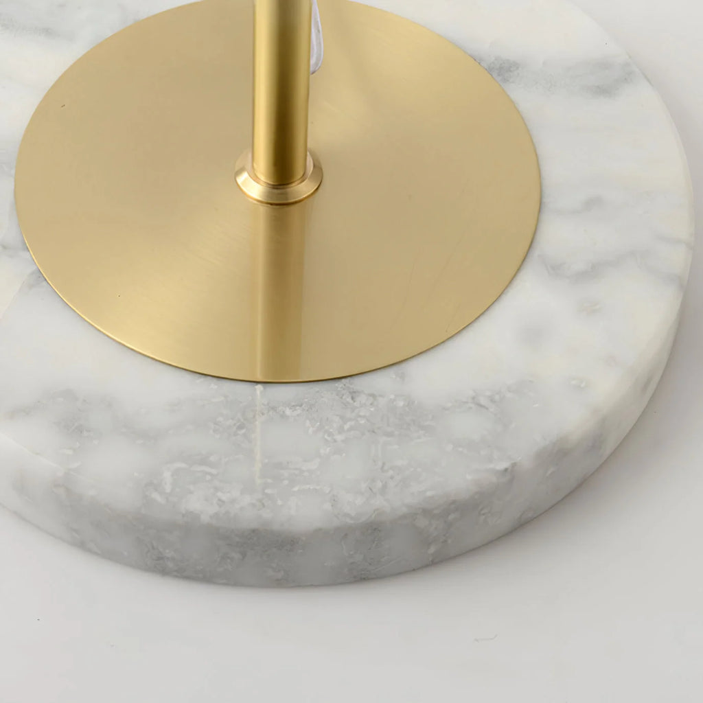 Floor Lamp | Gold Frame & White Marble Base | Art Display Lighting