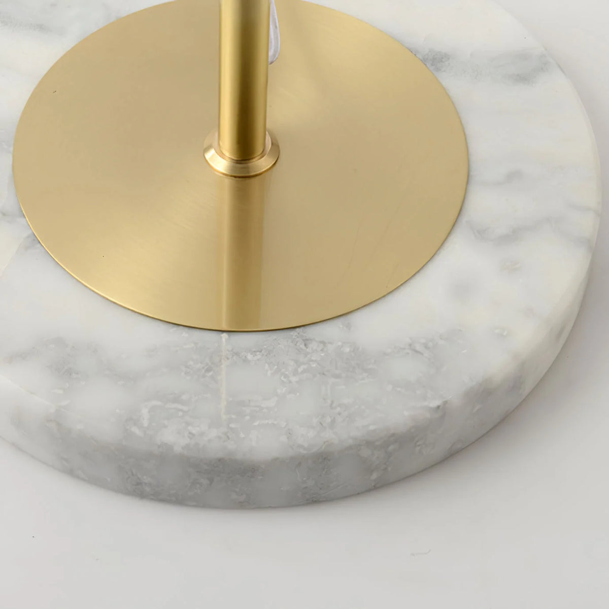 Floor Lamp | Gold Frame & White Marble Base | Art Display Lighting