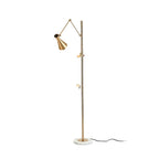 Floor Lamp | Gold Frame & White Marble Base | Art Display Lighting