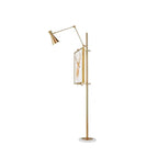 Floor Lamp | Gold Frame & White Marble Base | Art Display Lighting