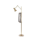 Floor Lamp | Gold Frame & White Marble Base | Art Display Lighting