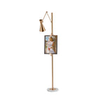 Floor Lamp | Gold Frame & White Marble Base | Art Display Lighting