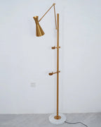 Floor Lamp | Gold Frame & White Marble Base | Art Display Lighting