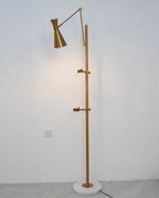 Floor Lamp | Gold Frame & White Marble Base | Art Display Lighting