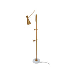 Floor Lamp | Gold Frame & White Marble Base | Art Display Lighting