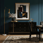 Floor Lamp | Gold Frame & White Marble Base | Art Display Lighting