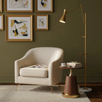 Floor Lamp | Gold Frame & White Marble Base | Art Display Lighting