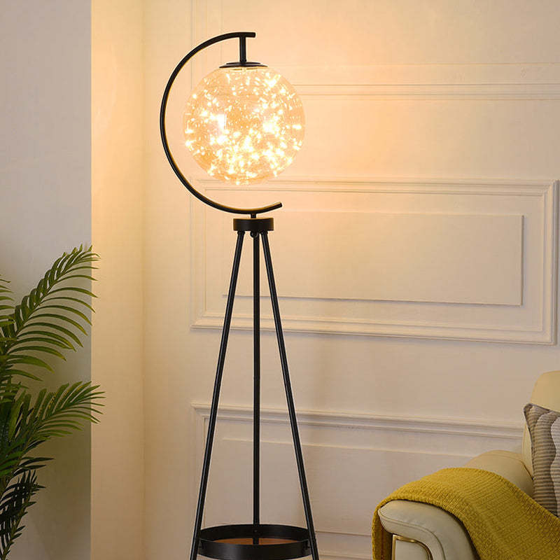 Floor Lamp | Modern Globe Shade & Tripod Base