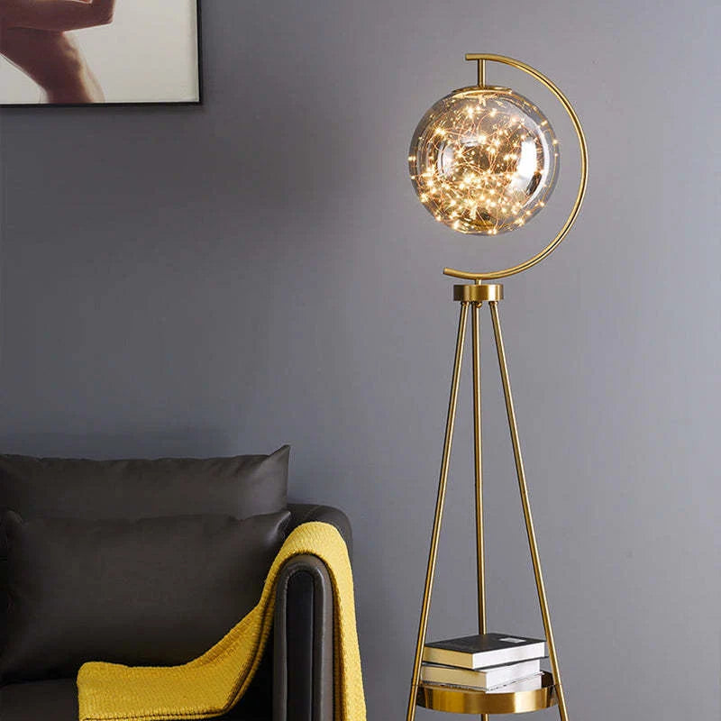 Floor Lamp | Modern Globe Shade & Tripod Base
