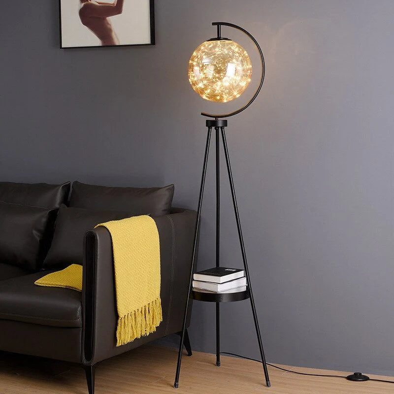 Floor Lamp | Modern Globe Shade & Tripod Base