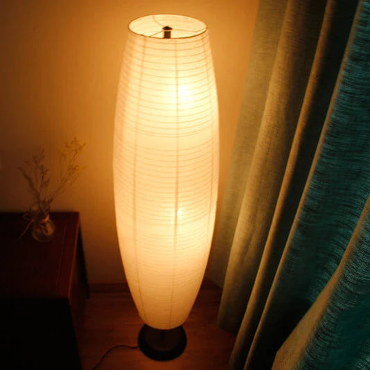 Floor Lamp | Paper Shade & Dual Light Sources | Plug-In E14