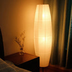 Floor Lamp | Paper Shade & Dual Light Sources | Plug-In E14