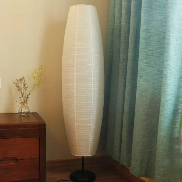 Floor Lamp | Paper Shade & Dual Light Sources | Plug-In E14
