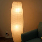 Floor Lamp | Paper Shade & Dual Light Sources | Plug-In E14