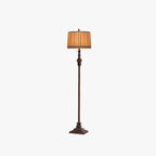 Floor Lamp | Resin & Fabric Dumpling Shade | Brown
