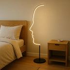 Floor Lamp | Sculptural Face Outline & Warm LED Glow