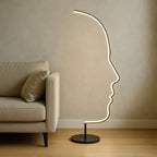 Floor Lamp | Sculptural Face Outline & Warm LED Glow