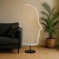 Floor Lamp | Sculptural Face Outline & Warm LED Glow