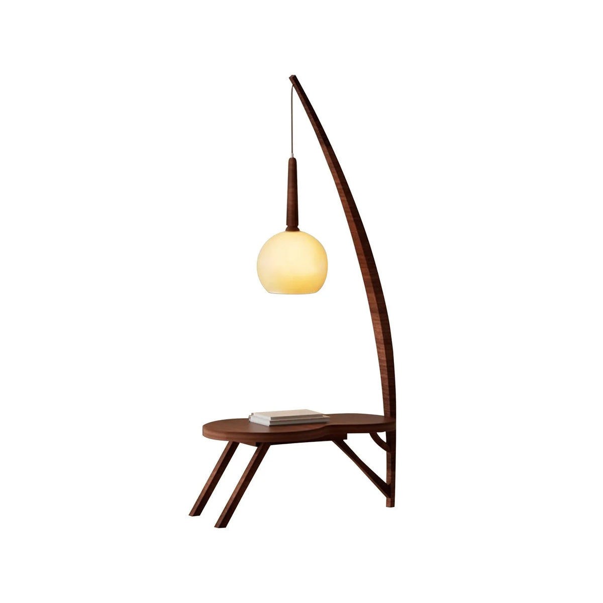 Floor Lamp | Solid Wood & Gradient Glass Shade | 168 Cm Tall