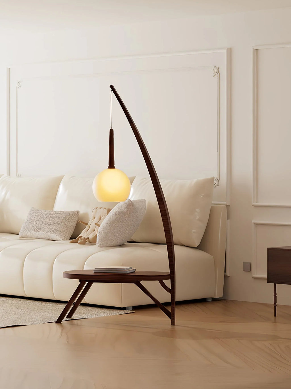 Floor Lamp | Solid Wood & Gradient Glass Shade | 168 Cm Tall