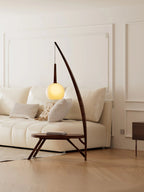 Floor Lamp | Solid Wood & Gradient Glass Shade | 168 Cm Tall