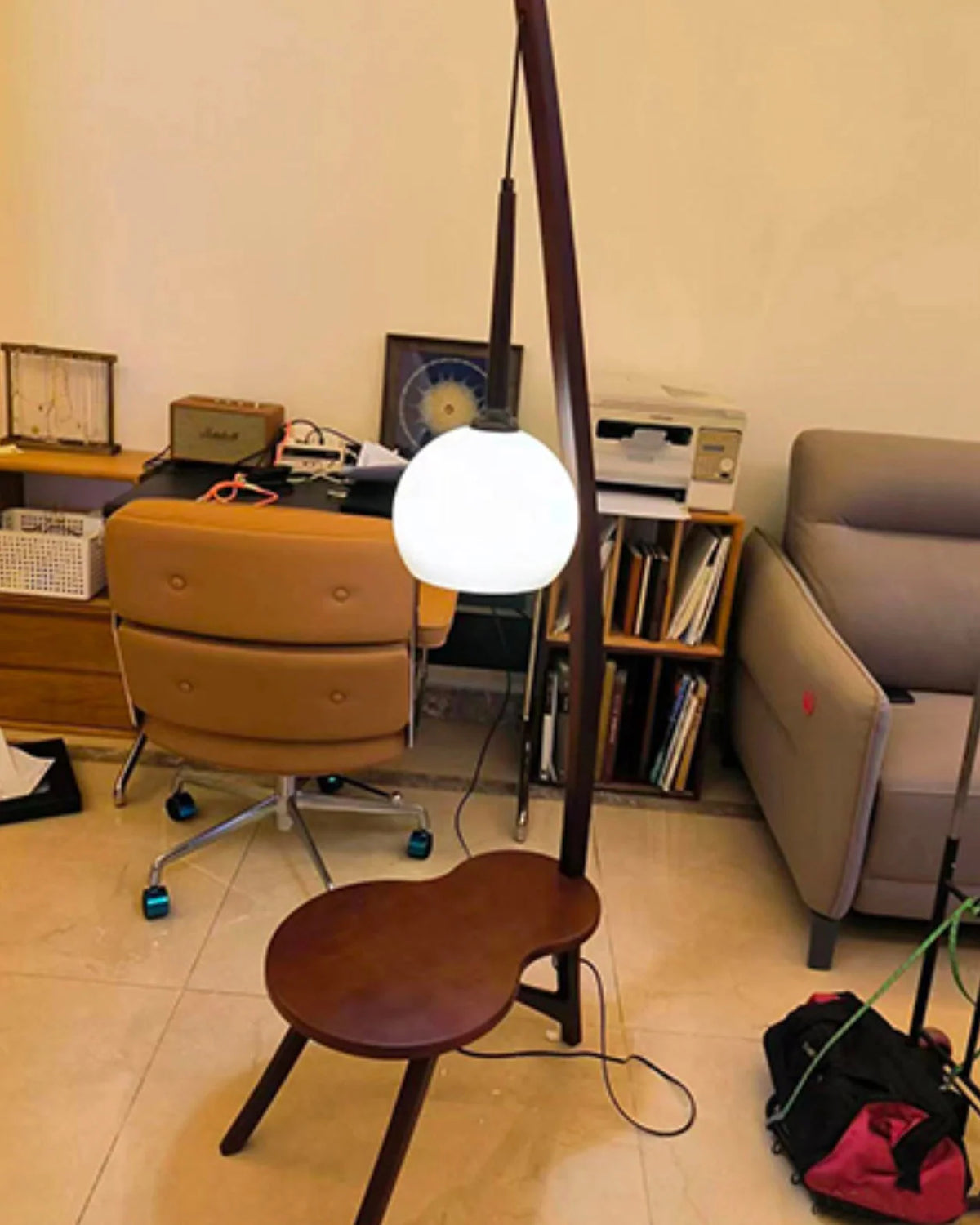 Floor Lamp | Solid Wood & Gradient Glass Shade | 168 Cm Tall
