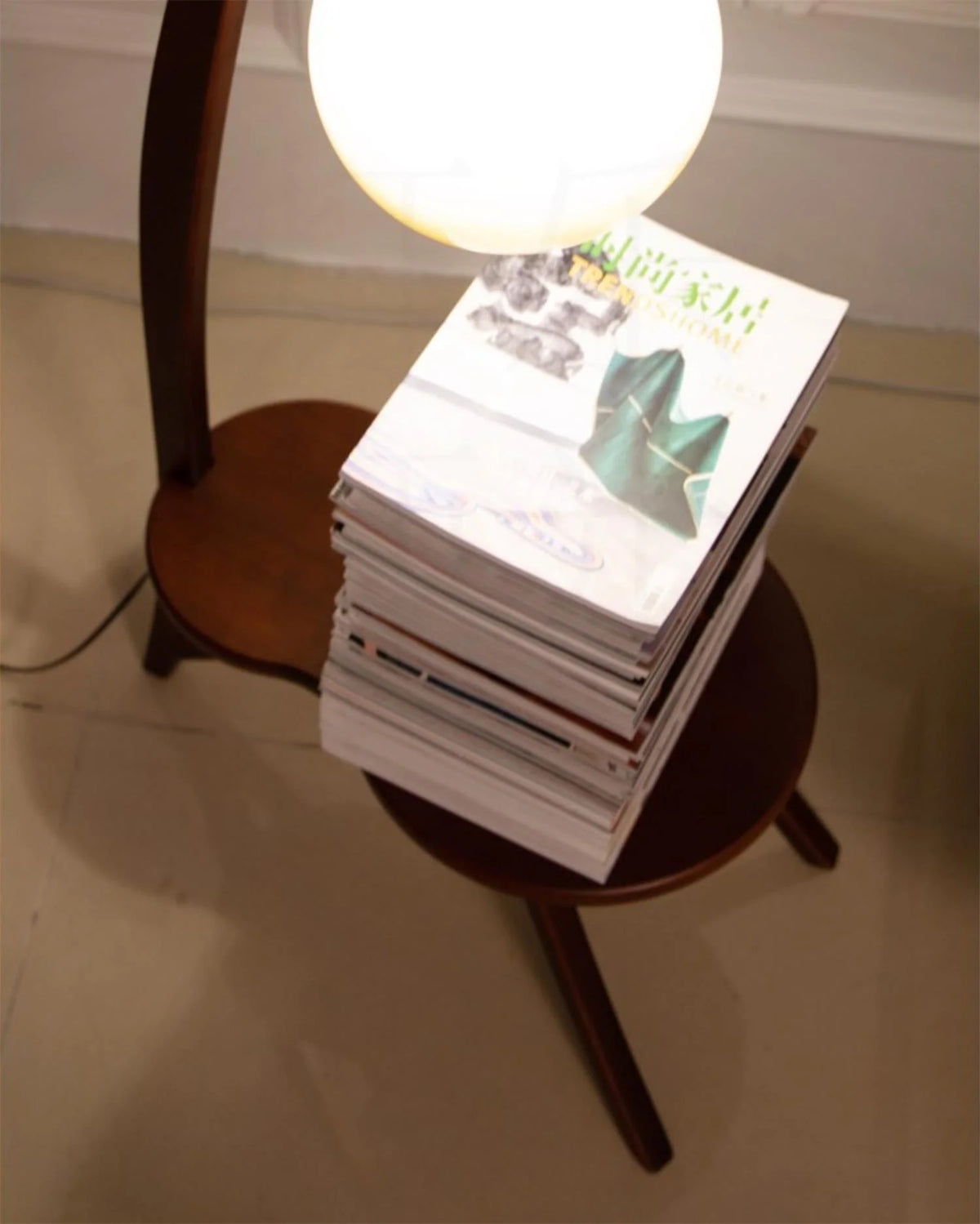 Floor Lamp | Solid Wood & Gradient Glass Shade | 168 Cm Tall